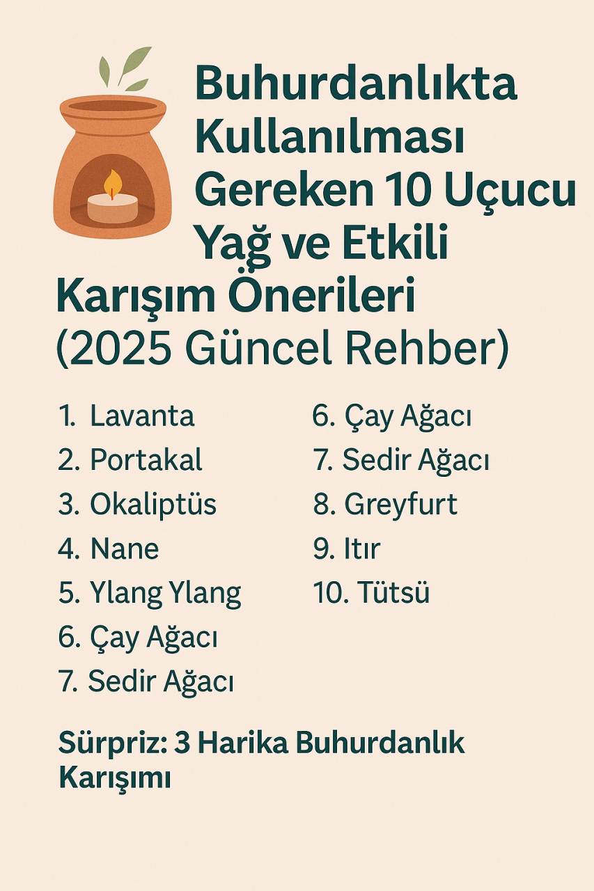 Buhurdanlık İçin En İyi 10 Uçucu Yağ ve Aromaterapi Karışımları