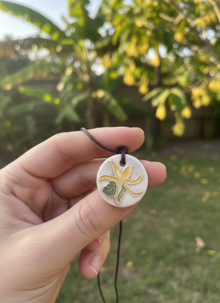 Ylang Ylang Çiçeği Seramik Kolye