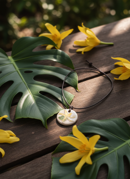 Ylang Ylang Çiçeği Seramik Kolye