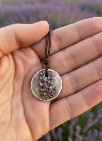 Lavanta Çiçeği Seramik Kolye