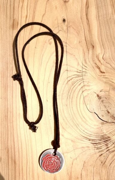 Gül Çiçeği Seramik Kolye