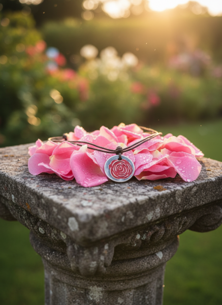 Gül Çiçeği Seramik Kolye