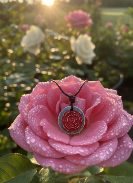 Gül Çiçeği Seramik Kolye